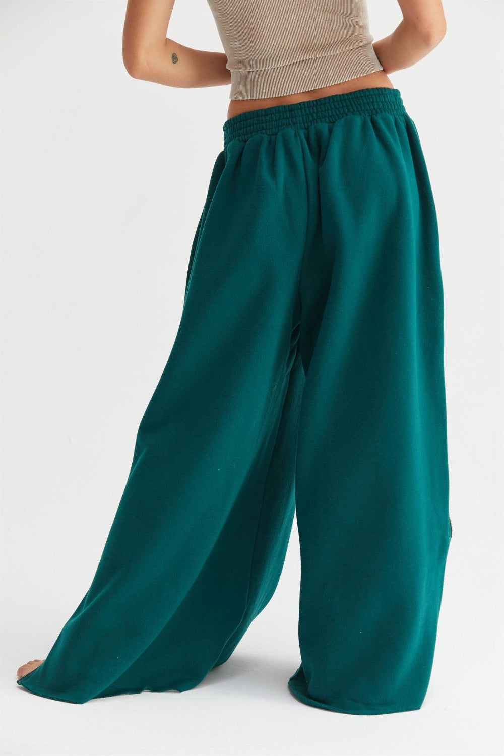 Wide-Leg Side Zipper Sweatpants Y2K Wide Pants, Vintage aesthetic pants