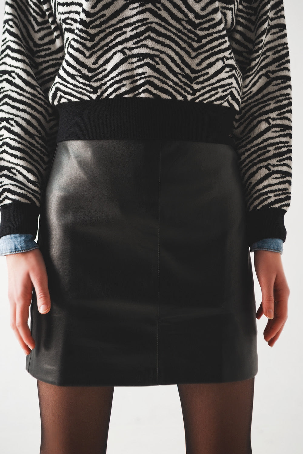 Black Leather Miniskirt